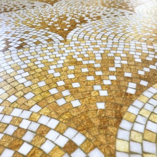 Mosaique Art Déco dorée Anthea